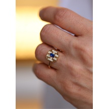 Yenigün Kuyumculuk 14 Ayar Altın Mavi Taşlı Yüzük Tyc69efa4f65462690