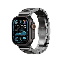 Apple Uyumlu  Watch  Ultra 49mm Zore Krd-125 Metal Kordon Strap Kayış-siyah
