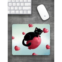 Kedi Baskılı Dikdörtgen Mouse Pad