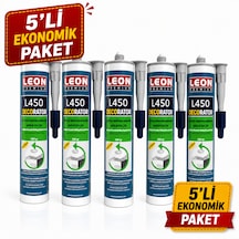 5 Adet Süper Güçlü Strafor Ve Parke Süpürgelik Yapıştırıcısı 500 Gram Beyaz - Şeffaf