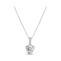 Brezza Lusso Jewelry  Işıltılı Asil Kalp Kolye Kadın Gümüş Kolye 45 CM 45 CM