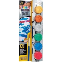 40426 Tempera Metalik Renkler Fırçalı 25 Ml Suluboya 6'lı Mavi