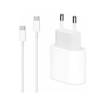 Apple İphone 15 Pro Max İçin Type-c To Type-c 2 İn 1 Şarj Seti İphone 15 Pro Max İle Uyumlu Kablo - Beyaz