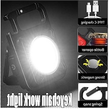 Ulzyvf Usb Tirbuşon Siyah Şarj Mini Led Kamp Işık Fonksiyonlu Feneri El Edilebilir Çok Cob Açık Qi Siyah