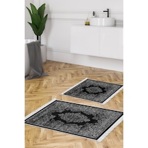 Eko Trend Djt 2 Li Yıkanabilir Kaymaz Taban Banyo Paspas Klozet Takımı 761 Osmanli Kahve 60 X 100 - 50 X 60 Siyah