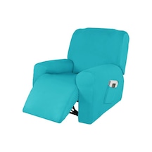 Gökyüzü Mavisi 4 Adet  Elastik Uzanmış Sandalye Kapak Koruma Tembel Çocuk Relax Koltuk Örtüsü