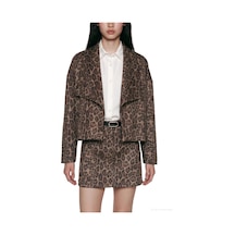 Quzu 27kckt02558 Leopar Desenli Ceket Çok Renkli