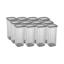 12'li Kavanoz Seti &amp Saklama Kabı &amp Erzak Kabı 12x1900 Ml 20 Lı Etiket Hediyeli Füme