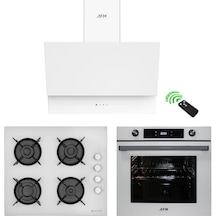 Eminçelik ve AFM Tech 12 226 + FM7701 + FM3401  Ankastre Set Beyaz