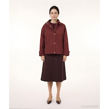 Yargıcı Regular Kapüşonlu Yaka Uzun Kol Yağmurluk 26kkym5012x 016 Bordo