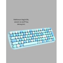 Retro Daktilo Stilli Kablosuz Klavye Mouse Seti Sessiz Ve Şık Diğer