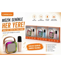 Carboon K12 Kablosuz Bluetooth Hoparlör Karaoke Mikrofon 5 Ses Efektli Rgb Hd Müzik Kutusu