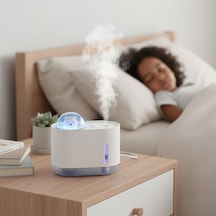 Uzay Ayısı 300 Ml Usb Hava Nemlendirici Led Işıklı Masaüstü Buhar Makinesi, Yatak Odası &amp Amp Çocuk Odası İçin Ortam Nemlendirici 5399