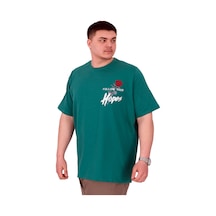Mode Xl Büyük Beden Erkek T-shirt Bisiklet Yaka Rose U25032 Nefti Nefti