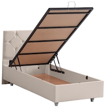 Glamis İkili Set, Glamis Tek Kişilik Baza Başlık Seti Krem 120 x 200