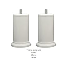 Tuana Ayak 10 cm M10 Cıvatalı Beyaz (2 Adet)