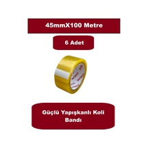 Homdep Koli Bandı 45mmx100 Metre Güçlü Yapışkanlı Şeffaf Koli Bandı Kopmayan Bant 6 Adet 6