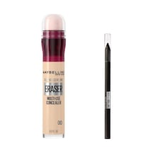 Maybelline New York Instant Anti Age Eraser Kapatıcı 00 Ivory &amp Mini Tattoo Liner Gel Pencil Makyaj Seti Diğer