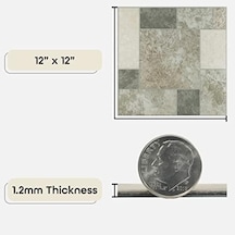 Furnishings Ftvgm32720 Vinil, 30,5 X 30,5 X 1,2 Mm, Antik Bej