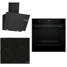 Bosch 643 HUA736EA0T - PUE611BB5E - DWK67PJ60T İndüksiyon Ocaklı Siyah 3'Lü Ankastre Set