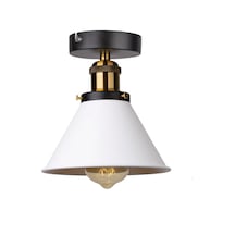 Rsylight Rys Retro Metal Tavan Plofyoner Beyaz Dekotatif Rustik Avize Çap:17 Cm Siyah