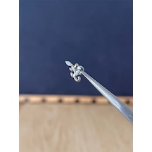 %100 G23 Titanyum Dal Markiz Zirkon Titanyum Model Titanyum Labret Kıkırdak Piercing Beyaz - Siyah
