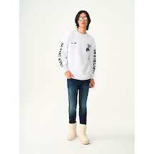 Loft Erkek Sweatshirt Beyaz Lf2038145 Oversize Fit 25kp69000146 P69100 Beyaz