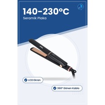 Saç Düzğleştirici Seramik Kaplı Lcd Ekran İla C Dönen Kablo 1.