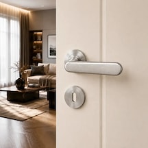 Sese Esin Modeli Yuvarlak Rozetli Oda Kapı Kolu Inox Renk 200-261r-01-53
