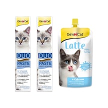 Gimcat Duo Paste Balıklı Vitamin Kedi Macunu 2 x 50 G + Latte 200 ML