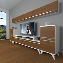 Decoraktiv Ekoflex 9 Mdf Retro Tv Ünitesi Tv Sehpası Beyaz - Ceviz