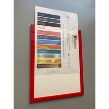 2 Adet A4 Kırmızı Belge Sertifika Çerçevesi Föylük