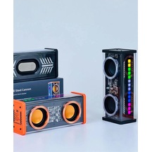 Zenvia Şeffaf Mecha Müzik Tws Stereo Rgb İşıklı Hoparlör Kablosuz Bluetooth 5.0 Taşınabilir Hoparlör V9 Znv202