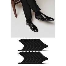 Ozzy Socks 12 Çift Siyah Viskon Dikişsiz Erkek Soket Çorap Siyah