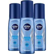 Nivea Pump Fresh Active 24H Erkek Sprey Deodorant 3 x 75 ML