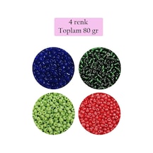 Dökme Cam Kum Boncuk 11/0 2 Mm - 4 Renk - Toplam 80 Gram - Bnc399 Diğer