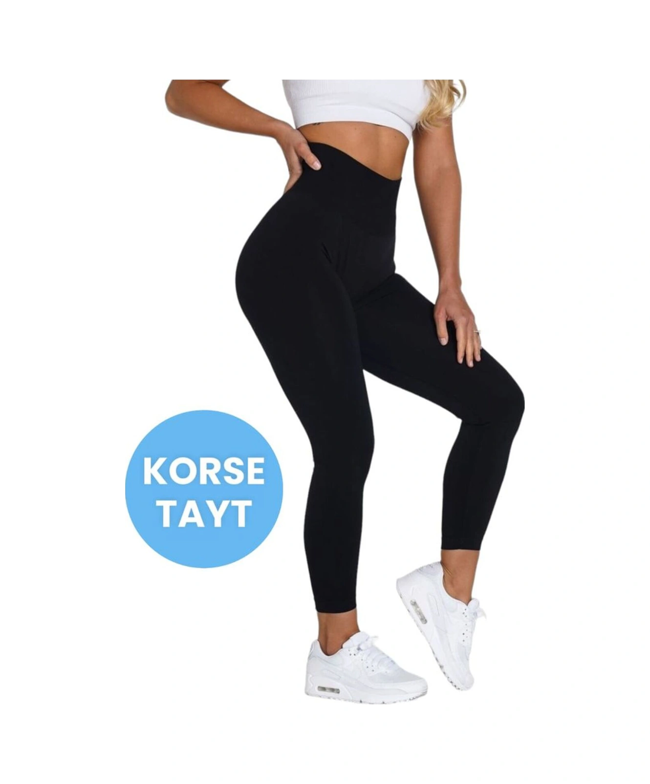 Tezzgelsin Yüksek Bel Korse Tayt  Doğum Sonrası Toparlayıcı Lohusa Tayt Siyah