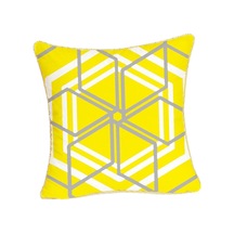 Suntek Altın İşlemeli Kare Geometrik Falnel Yastık Kılıfı