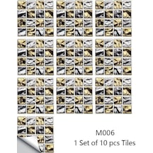 10 Adet/takım Kendinden Yapışkanlı Mozaik Tarzı Simülasyon Kiremit Duvar Çıkartmaları Oturm Banyo Güzel Duvar Sticker Dğ. 56759508 Diğer