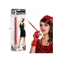 30 - 860 - Cm Kırmızı Payetli Sigara Tutacağı 1920 Ler Gatsby - Dpmıx-hb - Parti Aksesuarı