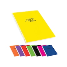 Keskin Color Spiralli Defter Free Office Plastik Kapak Çizgili 100 Yp A4 320441-99 Çok Renkli