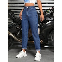 Kadın Denim Pantolon Koyu Mavi Mavi