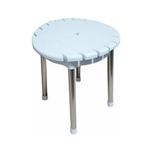 Çelik Ayna Alüminyum Ayaklı Paslanmaz Yuvarlak Tabure 909