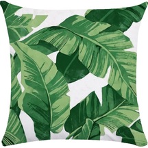 Sones Tropikal Bitkiler Yastık Kılıfı Polyester Dekoratif Yastık Kılıfları Yeşil Yapraklar Yastık Kılıfı Kare 45cm X45cm 21