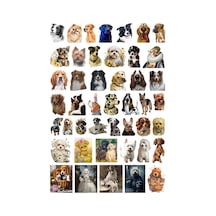 45 Adet Sevimli Köpekler Sticker Seti - Etiket Seti Scrapbook Bullet Journal Çok Renkli