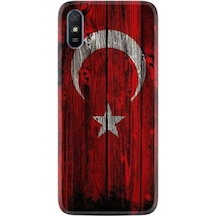 Xiaomi Redmi 9A Kılıf Silikon Şanlı Türk Bayrağı 2 1317 Siyah