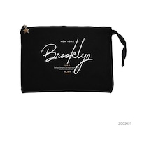 Zepplin Giyim Newyork Brooklyn U.S.A Siyah Clutch Astarlı Cüzdan / El Çantası