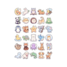 30 Adet Pastel Sevimli Hayvan Sticker Seti - Laptop Defter Ajanda Çok Renkli