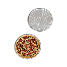 Delikli Pizza Tepsisi Lahmacun Pide Tepsisi 28 CM 2  Adet Çelik