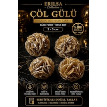 Sertifikalı Çöl Gülü Taşı Kütle - 3-5 Cm Küre Form Doğal Jips Kri